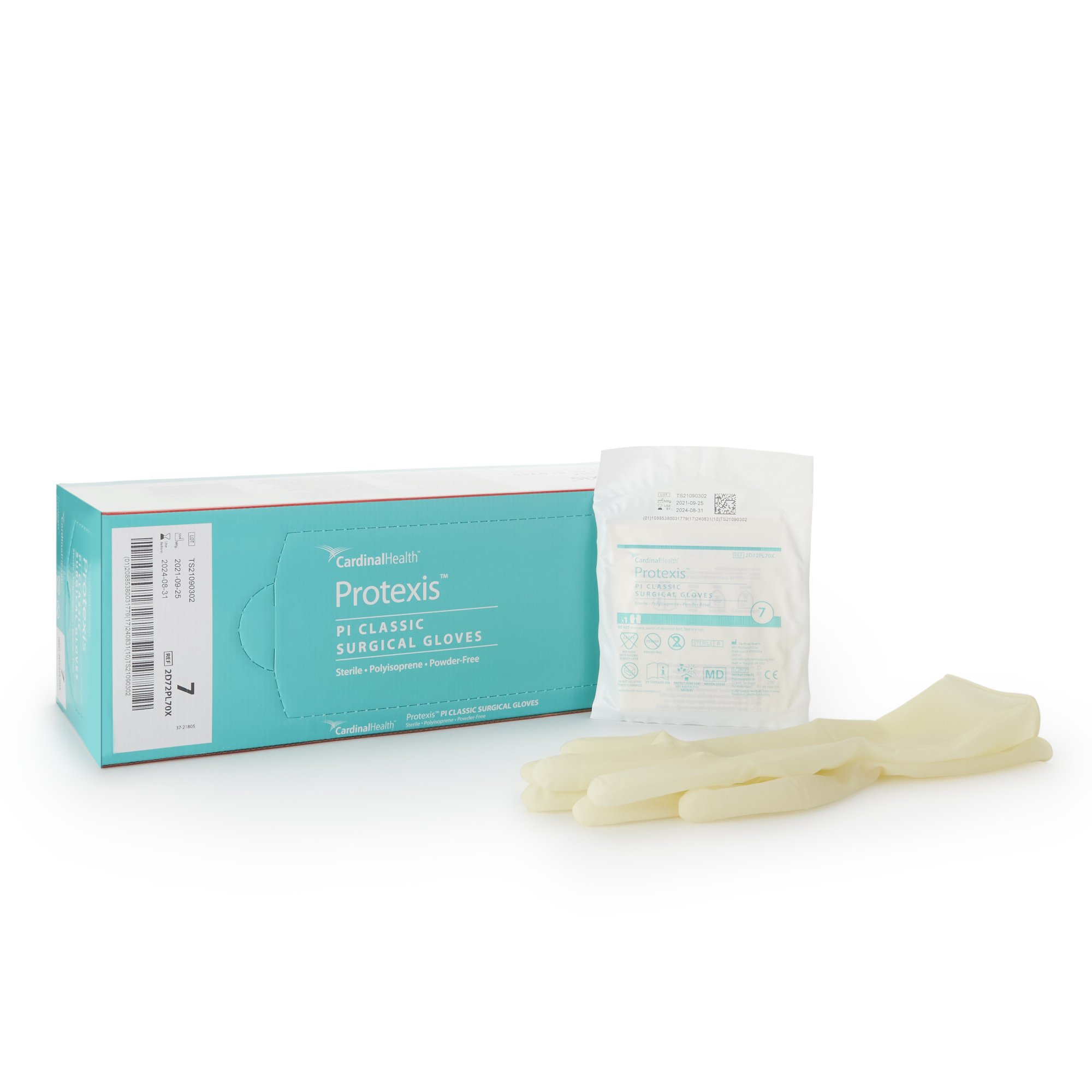 Gloves Surgical Protexis™ PI Classic Size 7 Sterile Polyisoprene Standard Cuff Length Smooth Ivory Not Chemo Approved (50PR/BX 4BX/CS) by Cardinal  ID 2D72PL70X